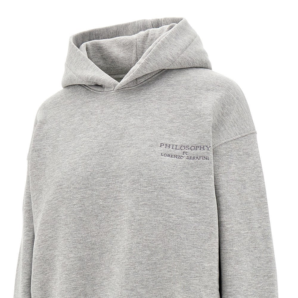 Felpa mélange con logo ricamato
