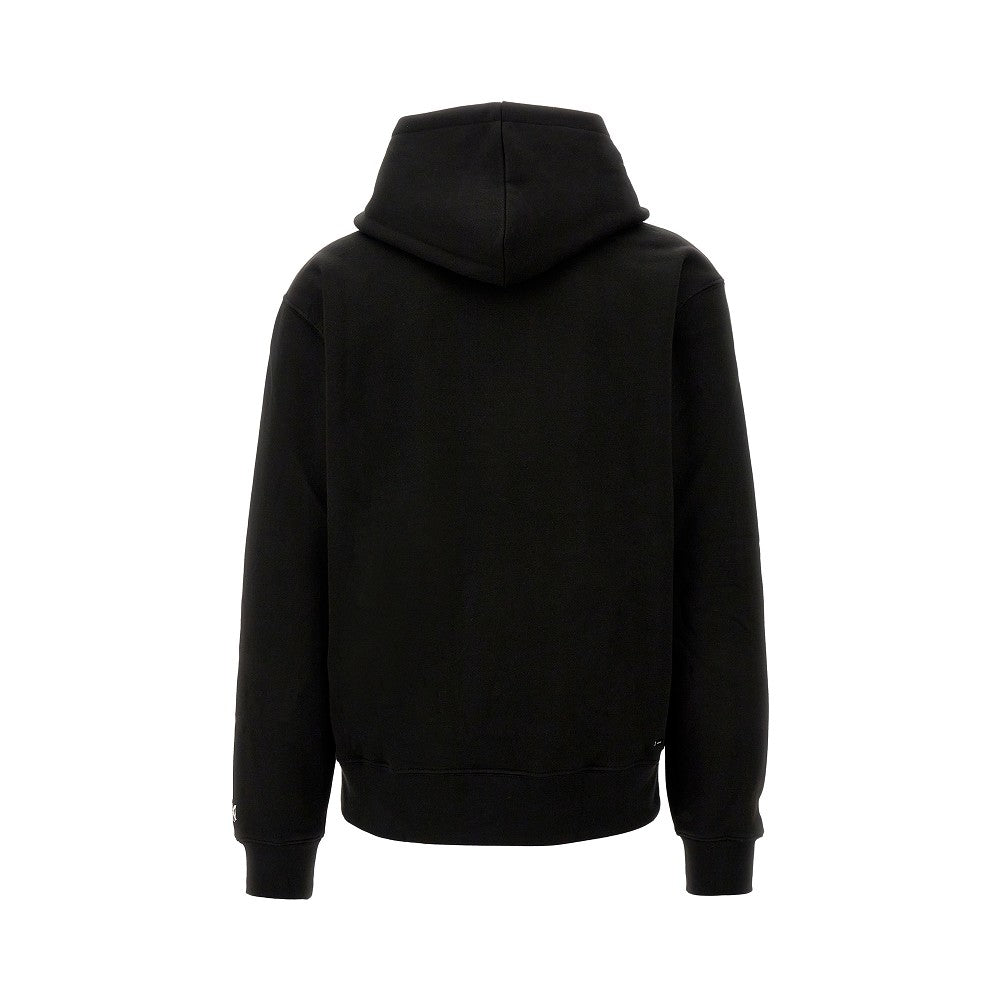 Felpa con patch logo in pelle