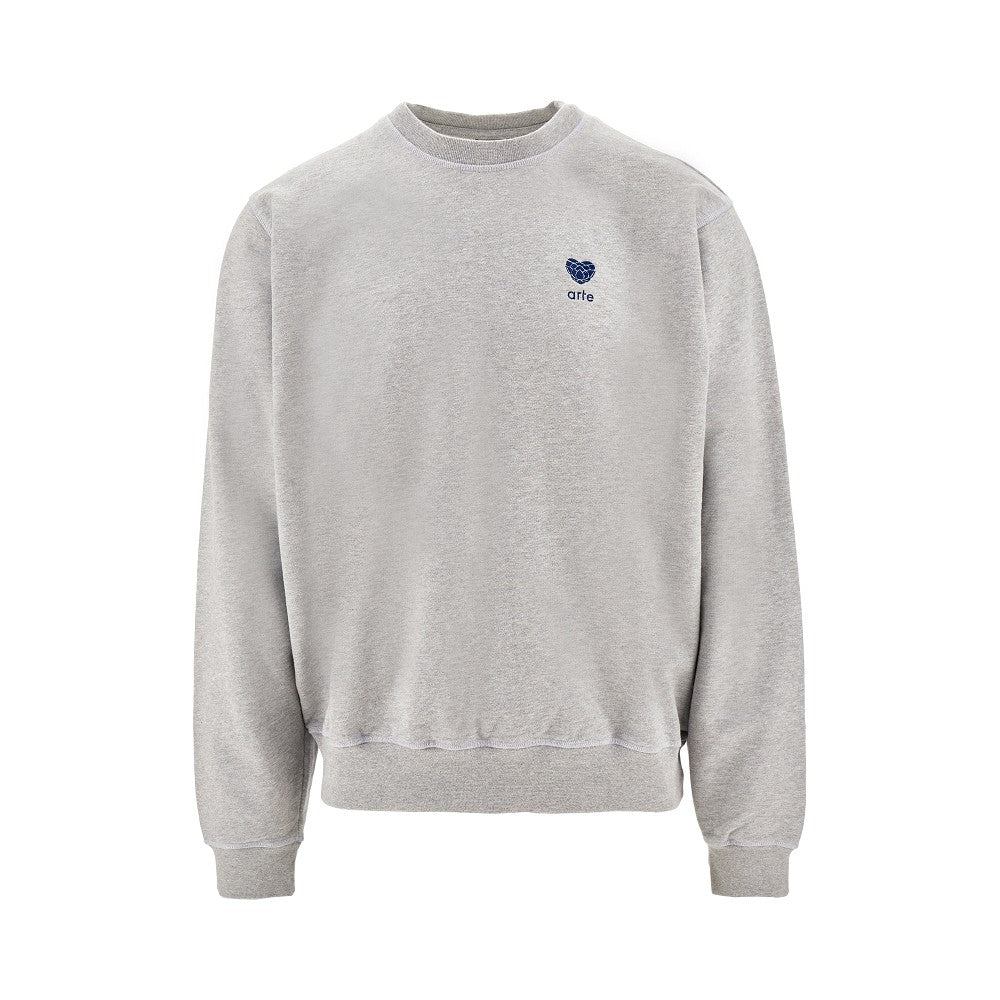 'Heart Flower' embroidery crewneck sweatshirt