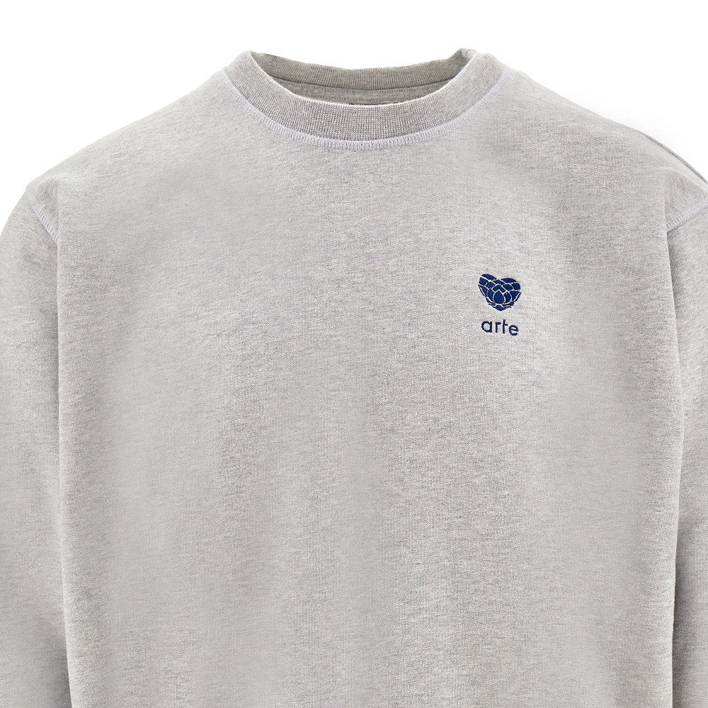 'Heart Flower' embroidery crewneck sweatshirt