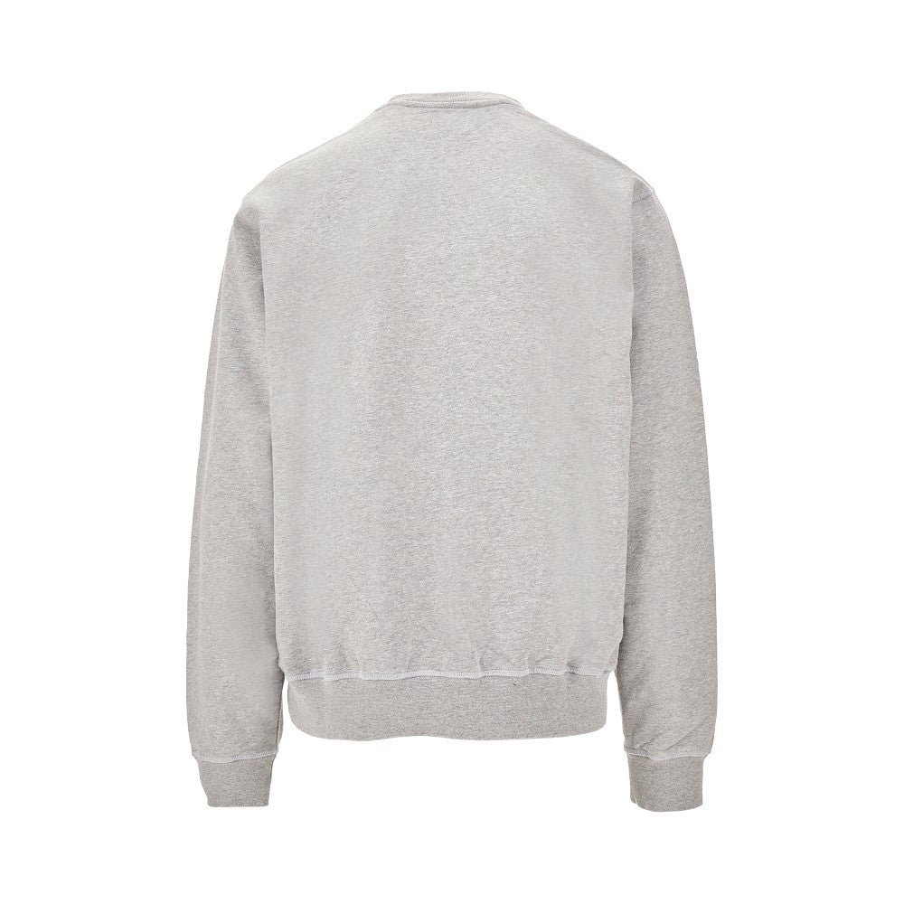 'Heart Flower' embroidery crewneck sweatshirt