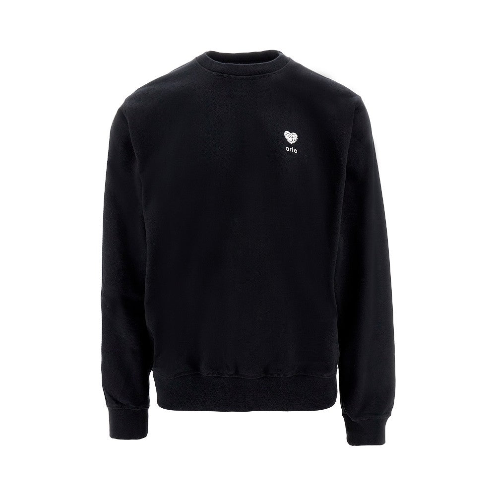 'Heart Flower' embroidery crewneck sweatshirt