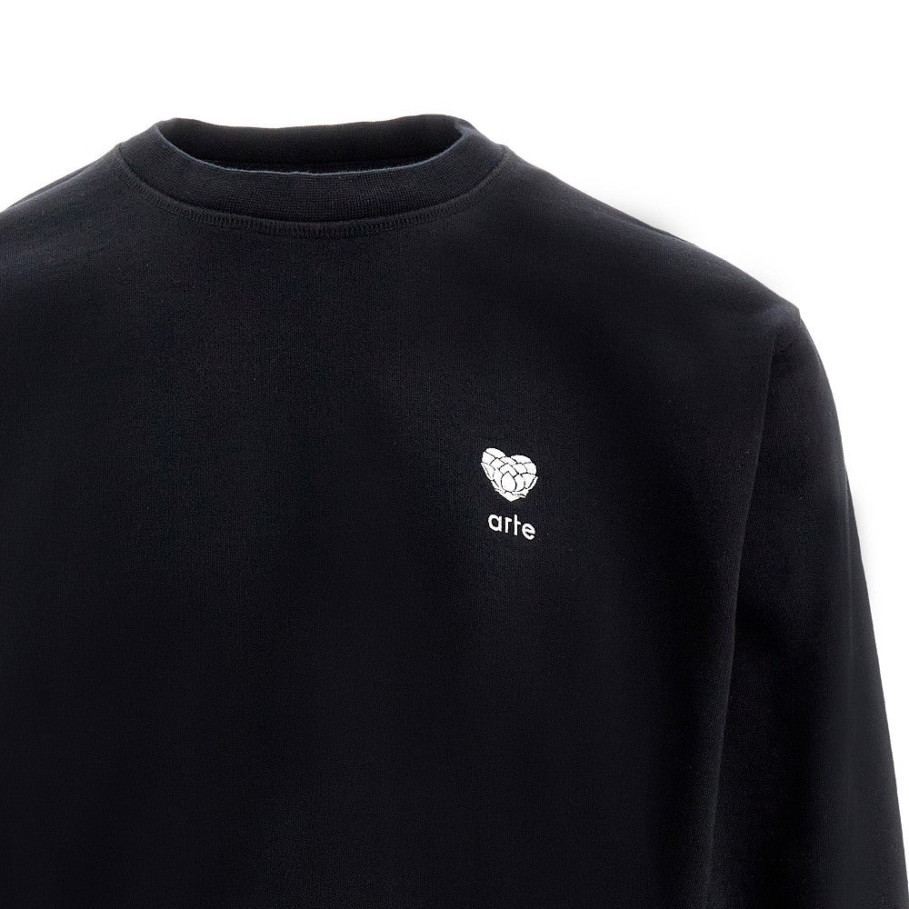'Heart Flower' embroidery crewneck sweatshirt