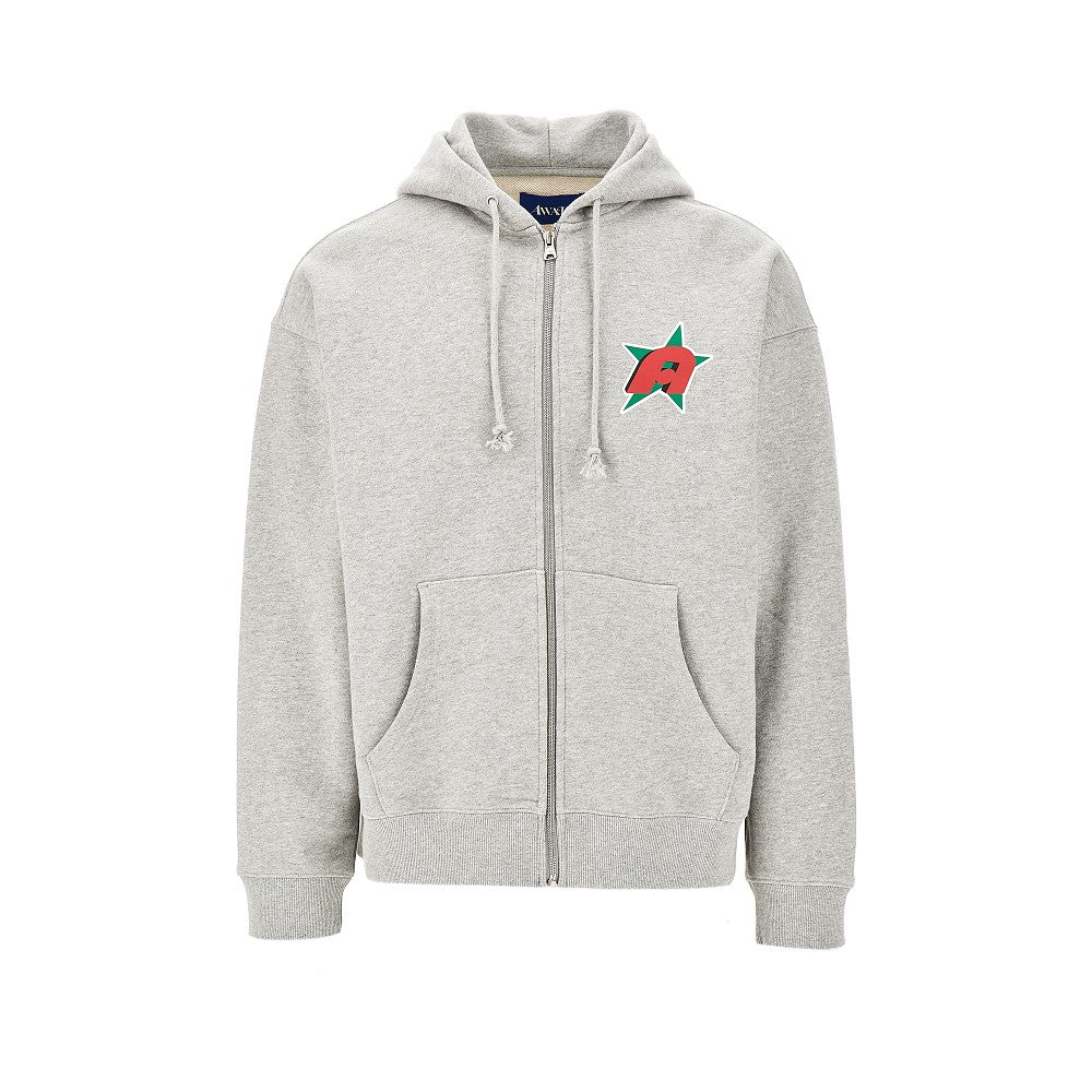 'Star A' print full-zip hoodie