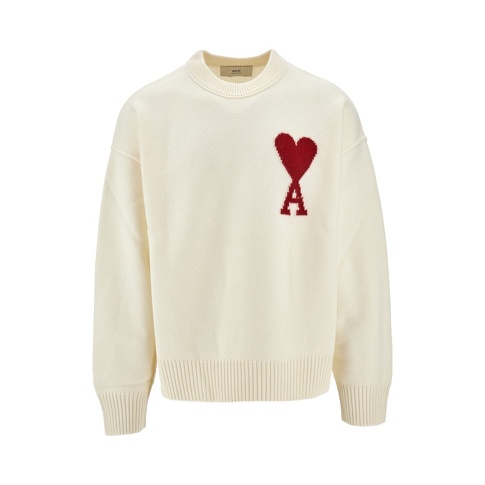 Wool sweater with Ami de Coeur inlay