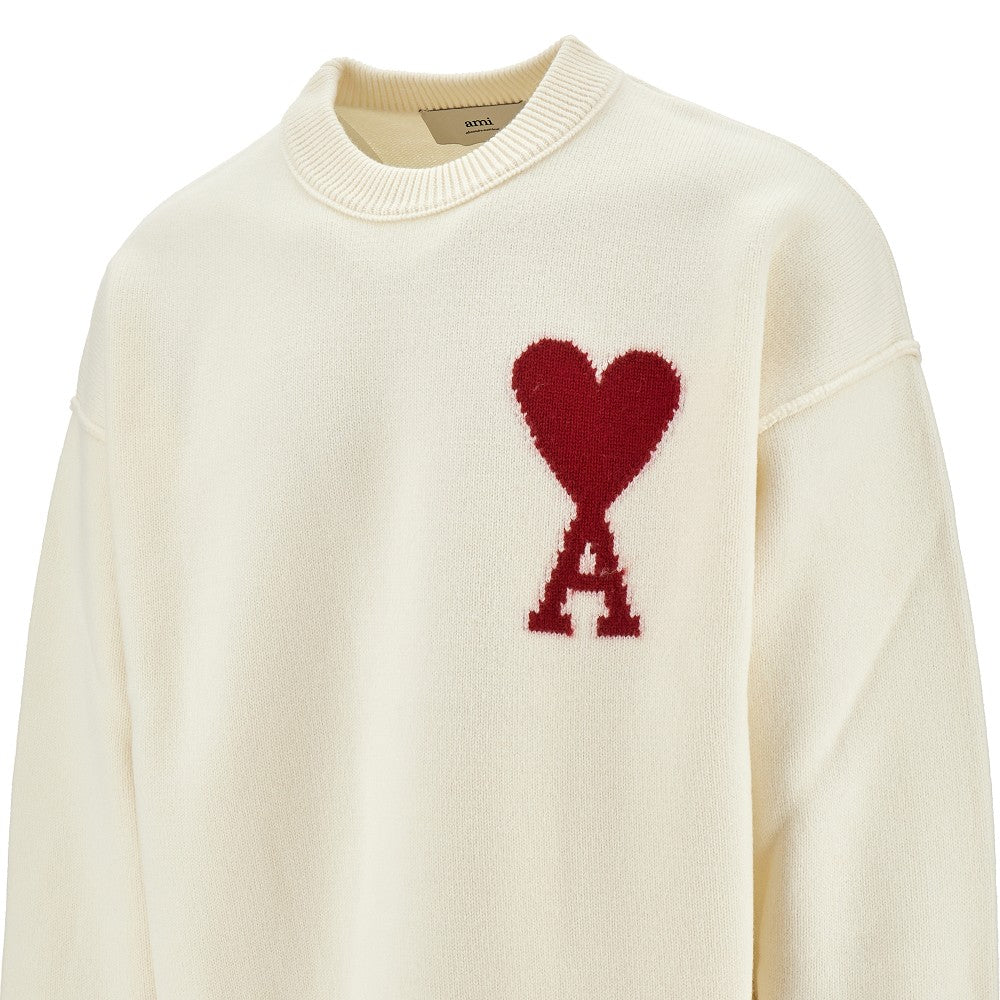 Wool sweater with Ami de Coeur inlay