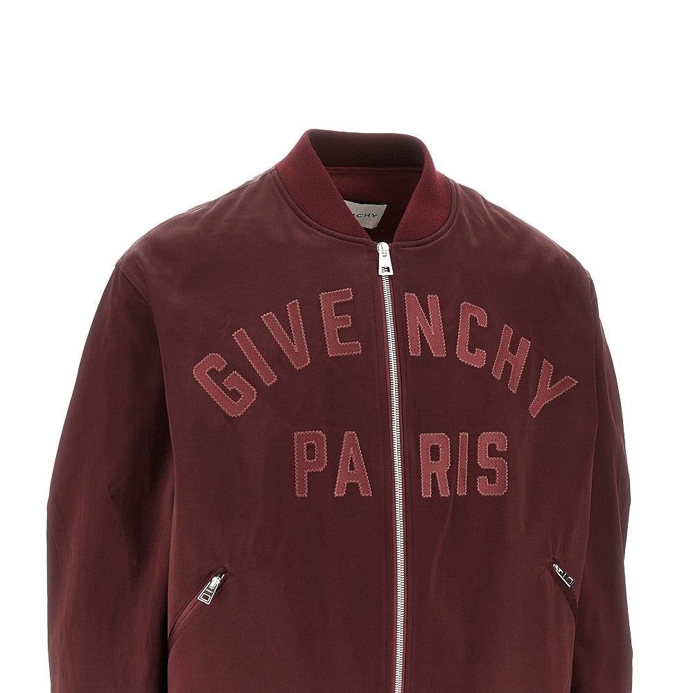 'Givenchy Paris' patch satin bomber jacket