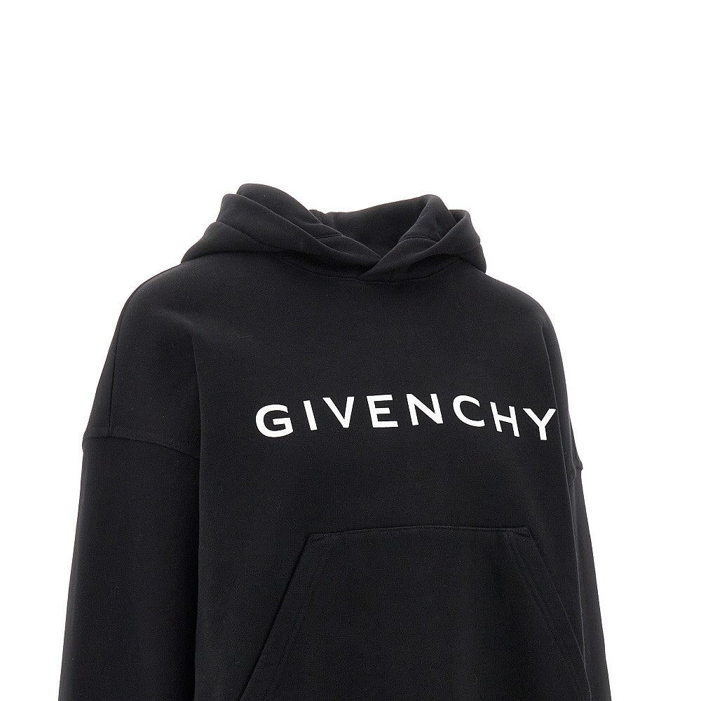 Logo print cropped hoodie