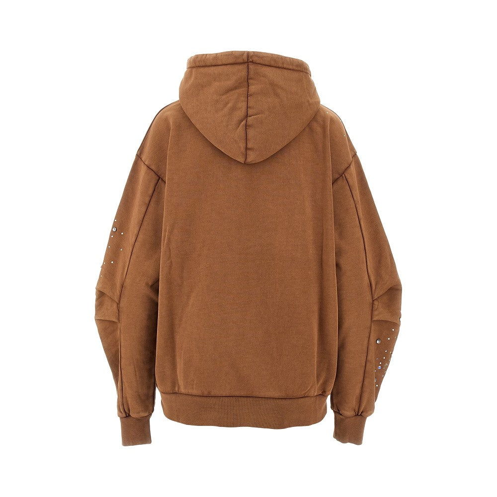 Strass-embellished hoodie with logo
