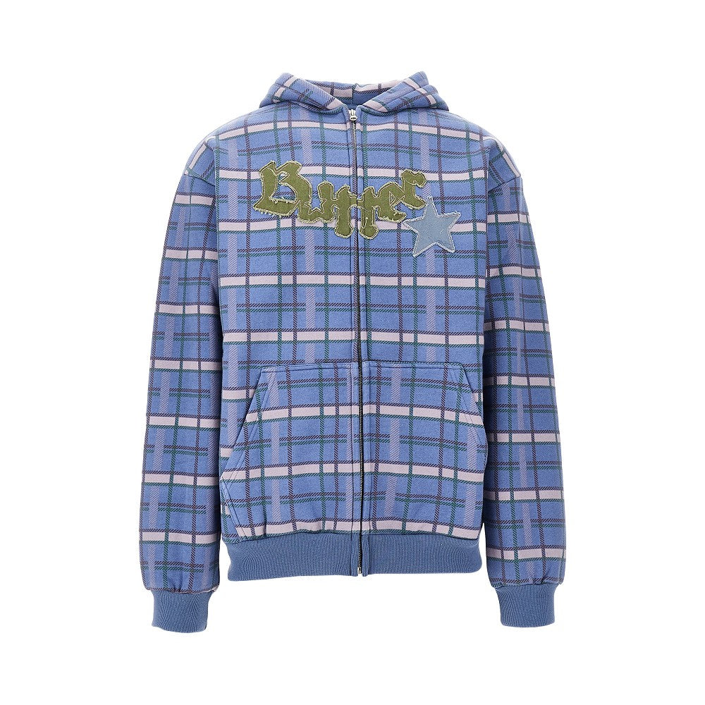 Edge patch full-zip hoodie