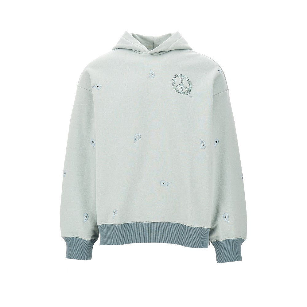 Embroidered hoodie with openworked motif