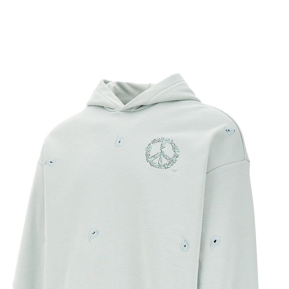 Embroidered hoodie with openworked motif