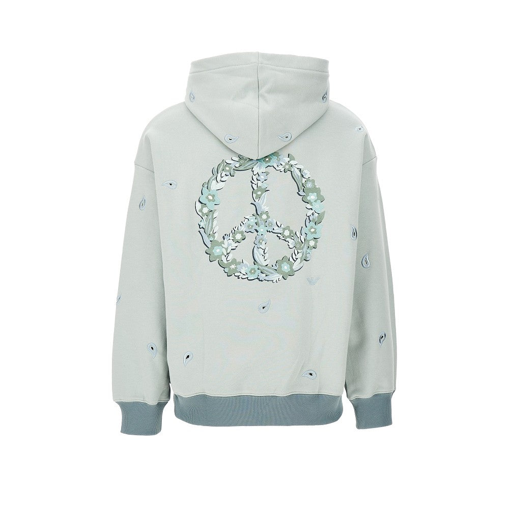 Embroidered hoodie with openworked motif