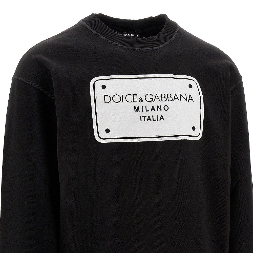 Felpa girocollo con patch logo