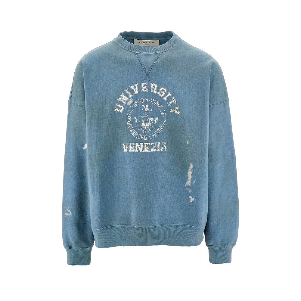 Distressed sweatshirt with College print