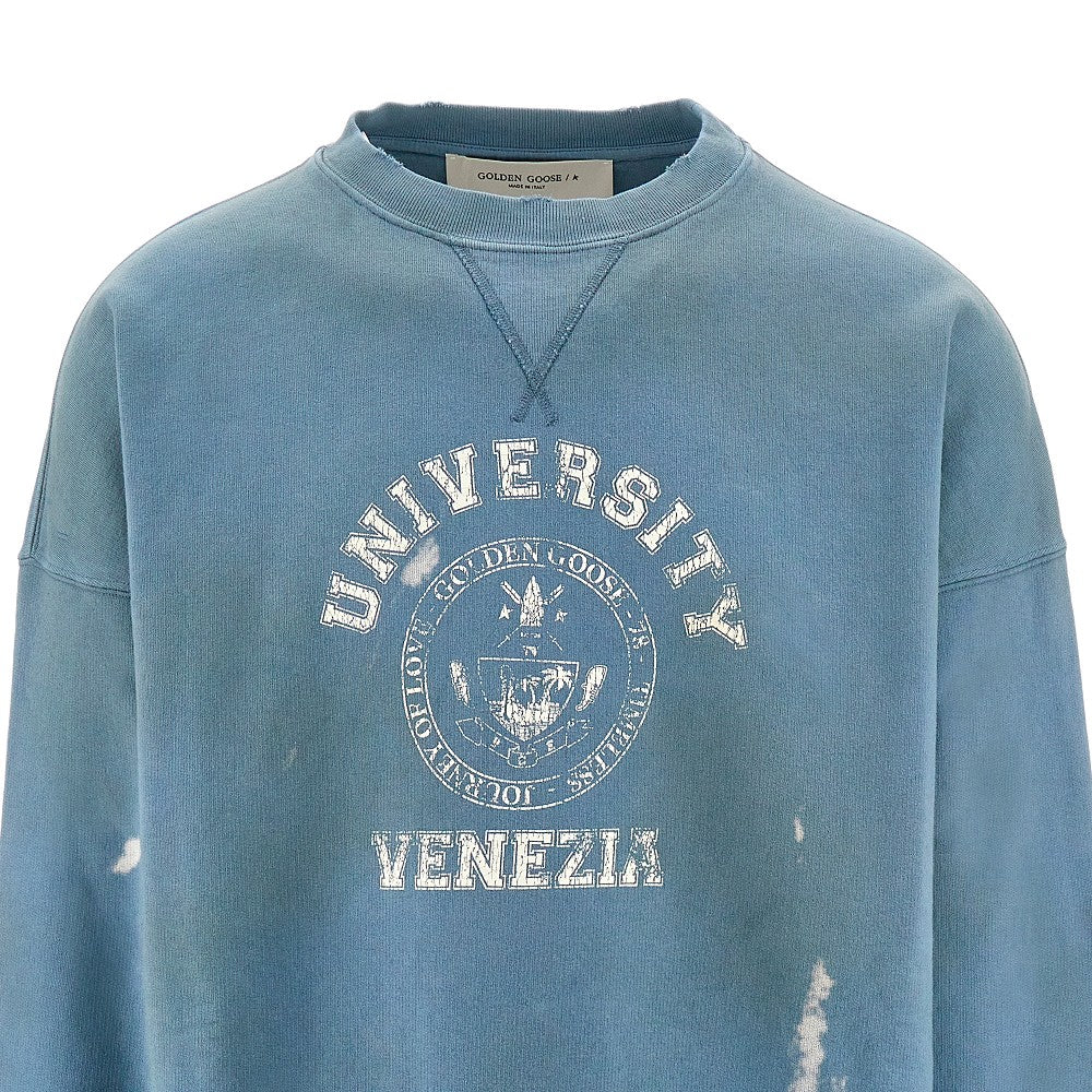 Distressed sweatshirt with College print