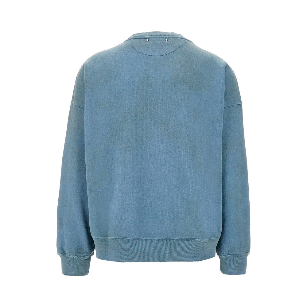 Distressed sweatshirt with College print