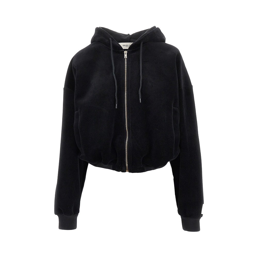 Chenille cropped sweatshirt