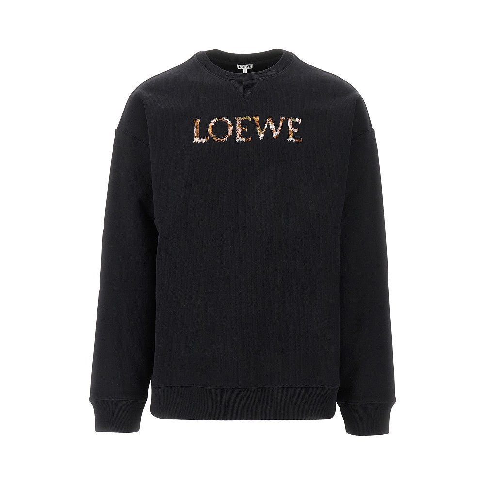 Logo embroidery crewneck sweatshirt