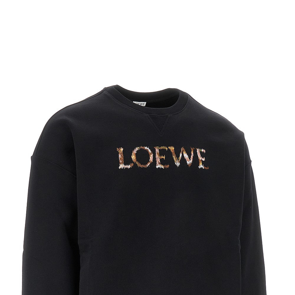 Logo embroidery crewneck sweatshirt