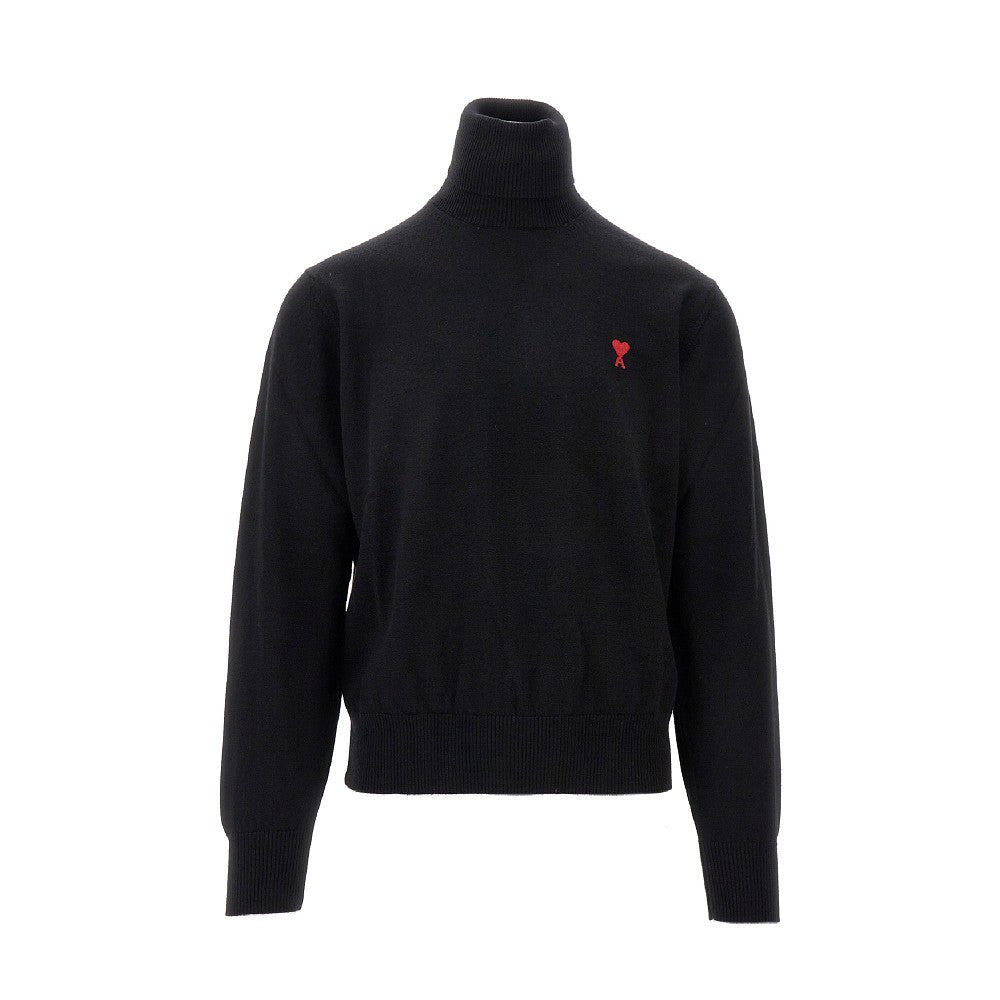Ami de Coeur embroidery turtleneck sweater