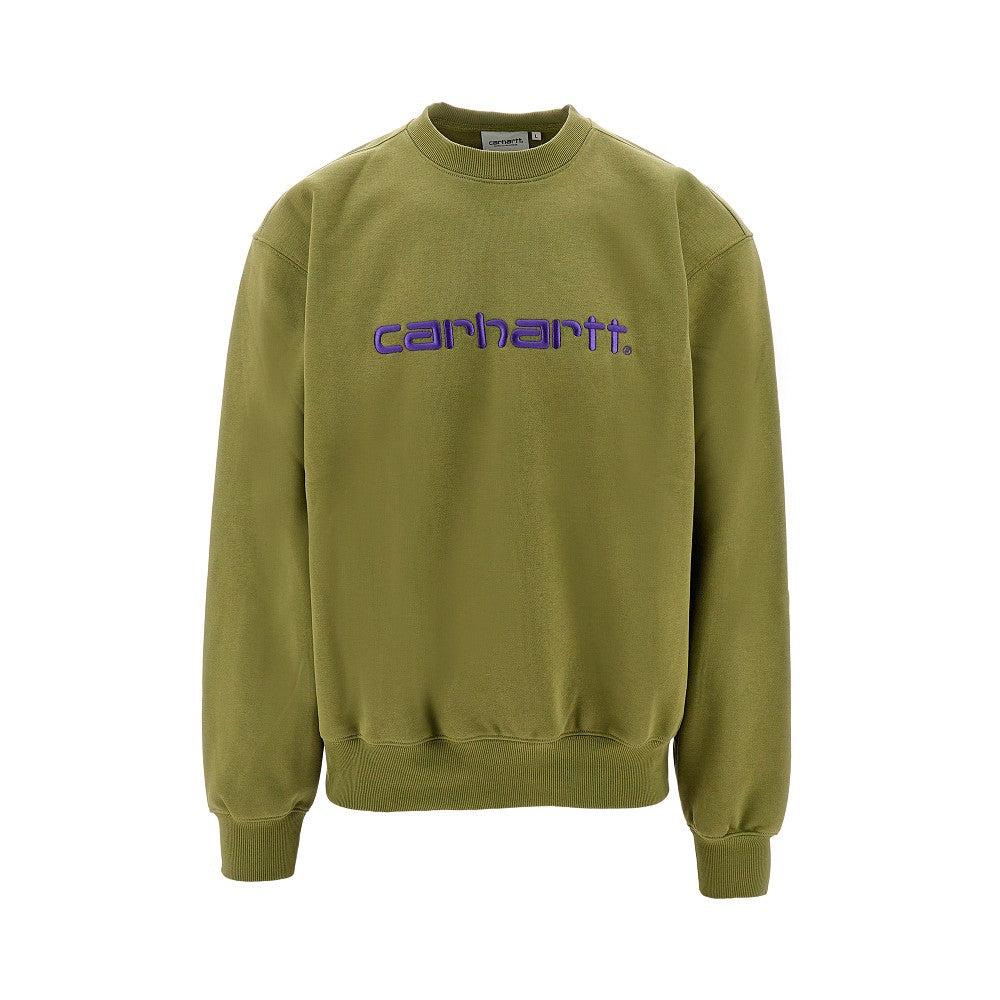 Crewneck sweatshirt with logo embroidery