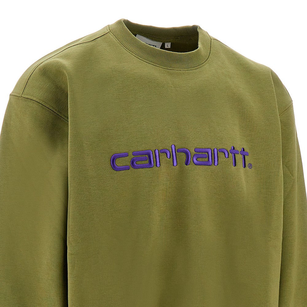 Crewneck sweatshirt with logo embroidery