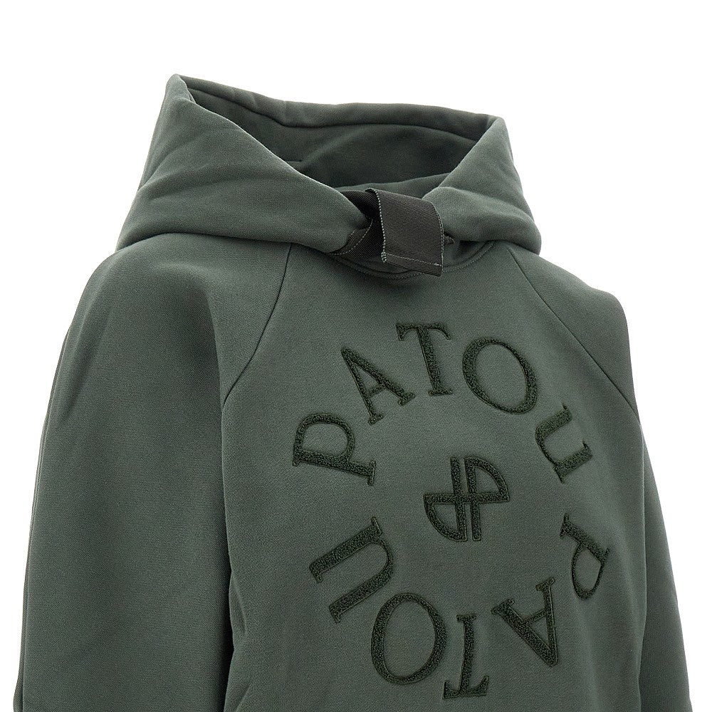 Logo embroidery cropped hoodie