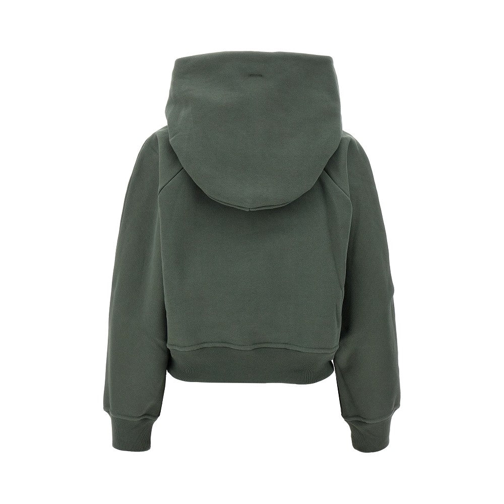 Logo embroidery cropped hoodie