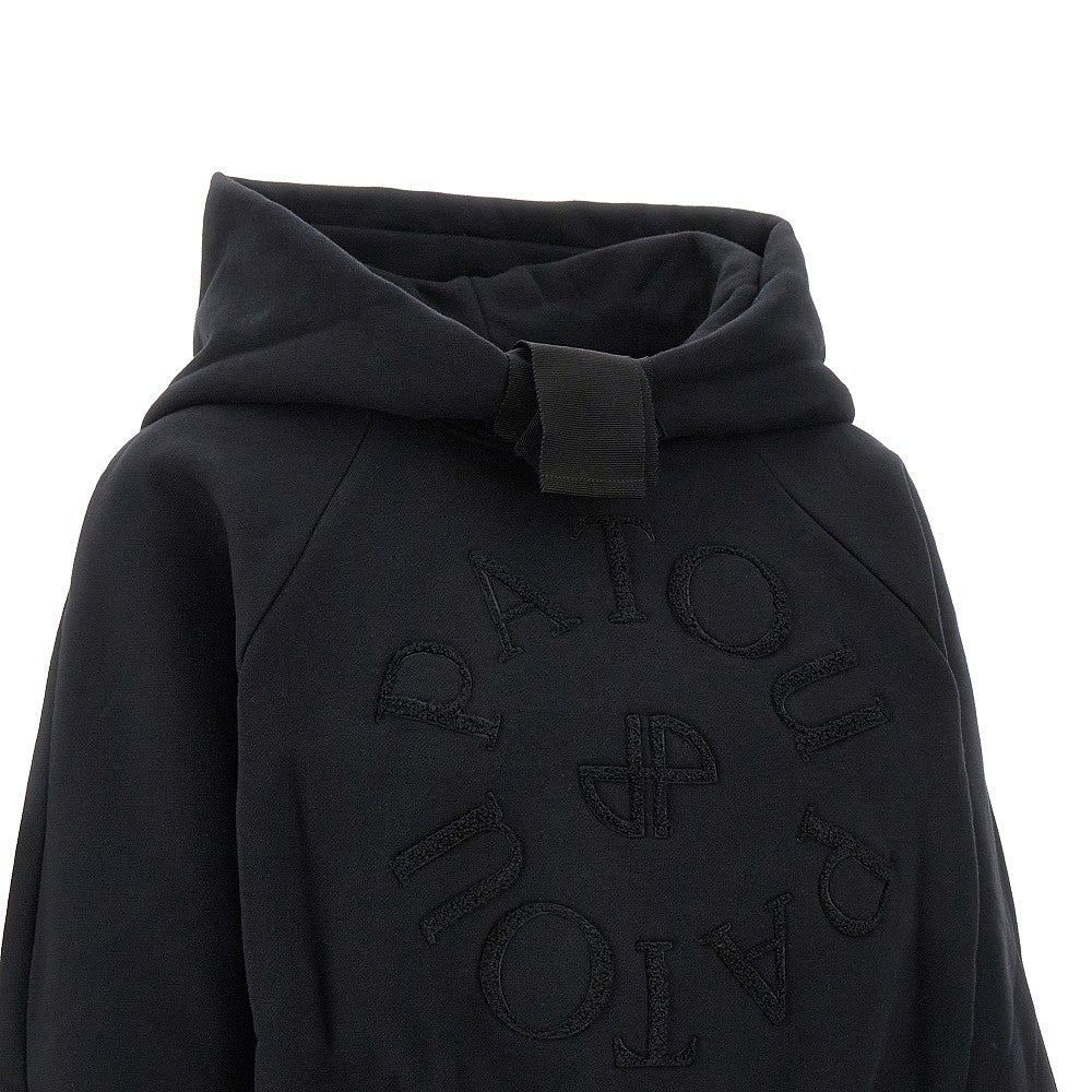 Logo embroidery cropped hoodie