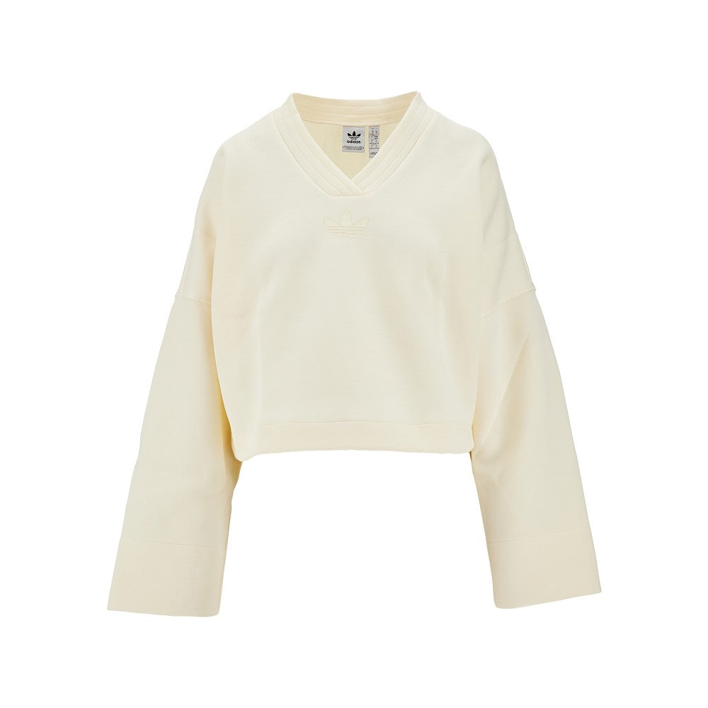 Scuba jersey cropped sweatshirt