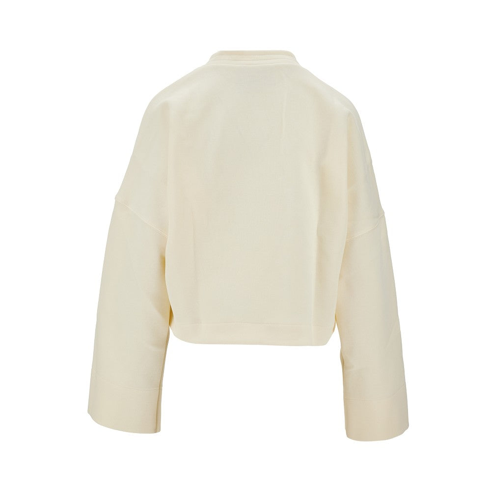 Scuba jersey cropped sweatshirt