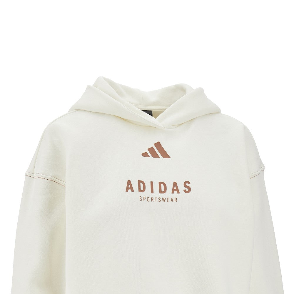 Logo print cropped hoodie