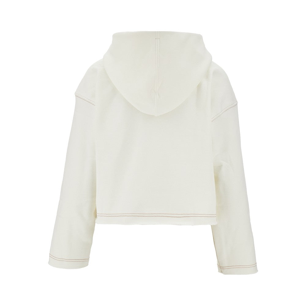 Logo print cropped hoodie