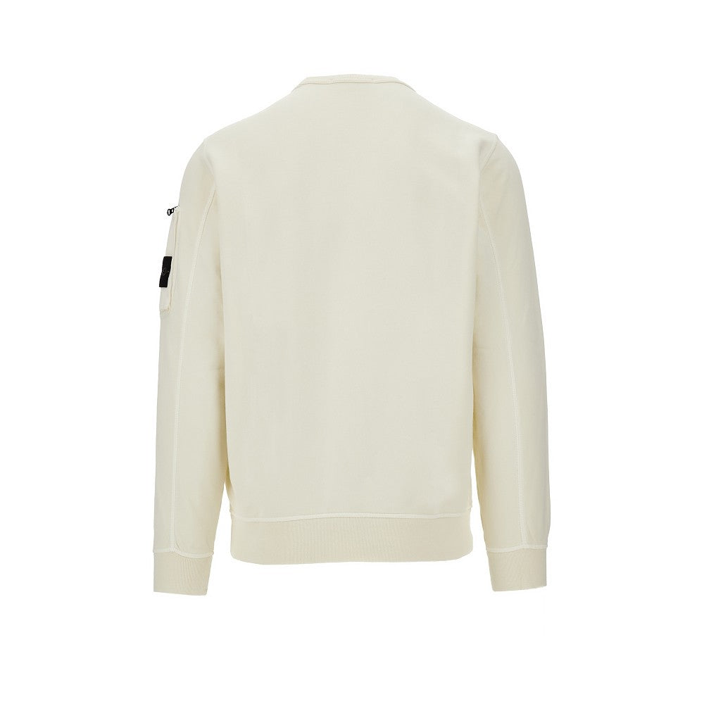 Crewneck sweatshirt with sleeve pocket