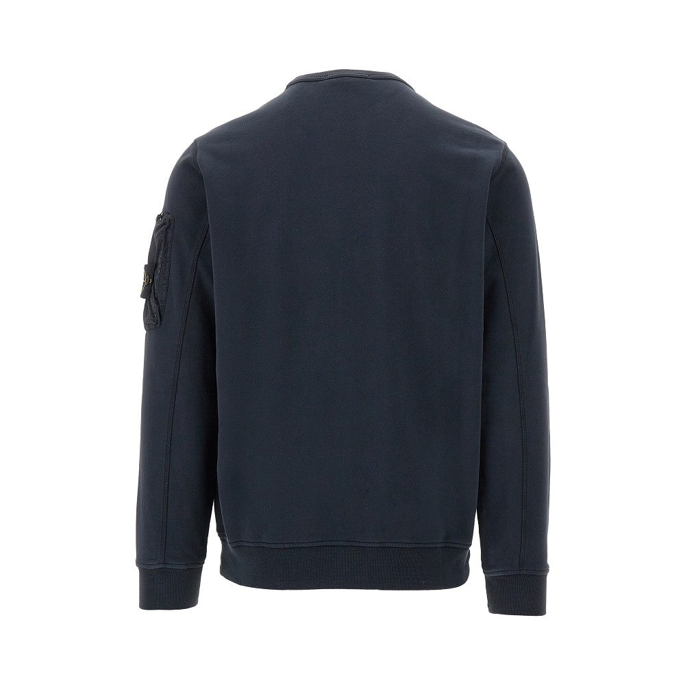 Crewneck sweatshirt with sleeve pocket