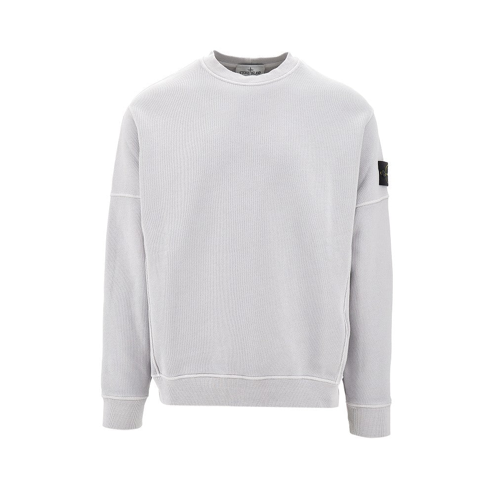 Crewneck sweatshirt with raised seams