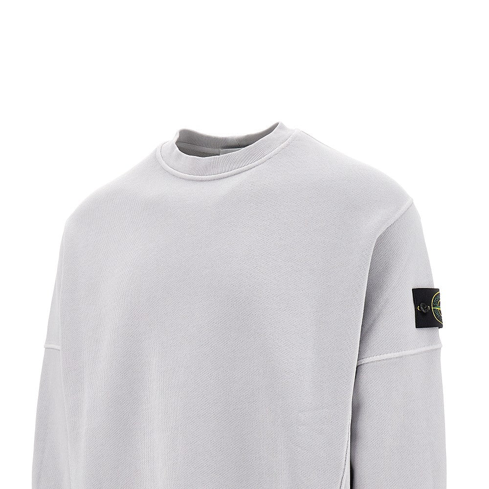 Crewneck sweatshirt with raised seams
