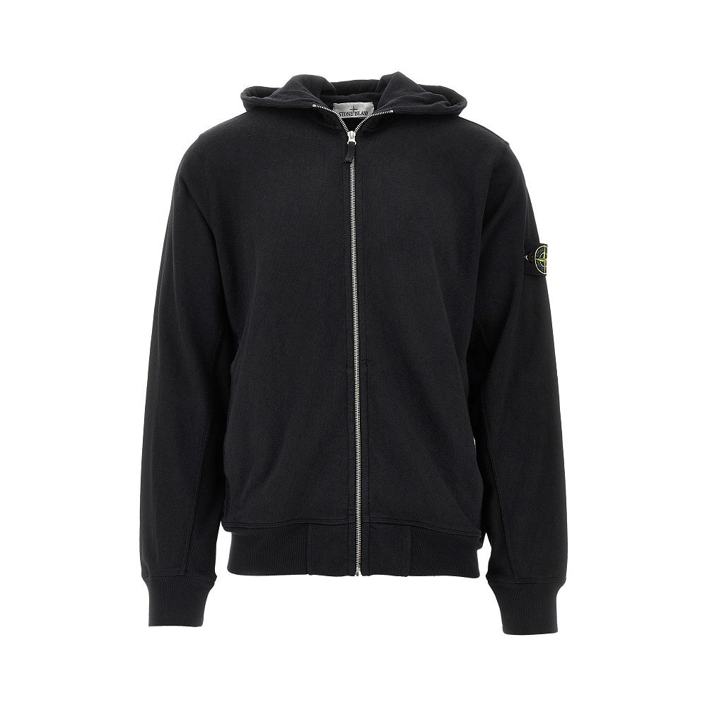 Felpa full-zip in cotone con cappuccio