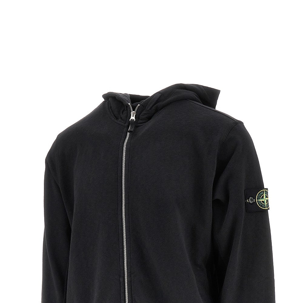 Felpa full-zip in cotone con cappuccio