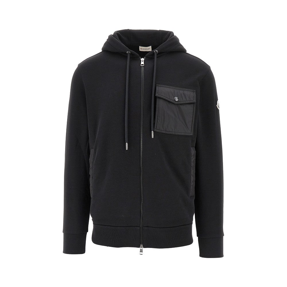 Full-zip hoodie with nylon details