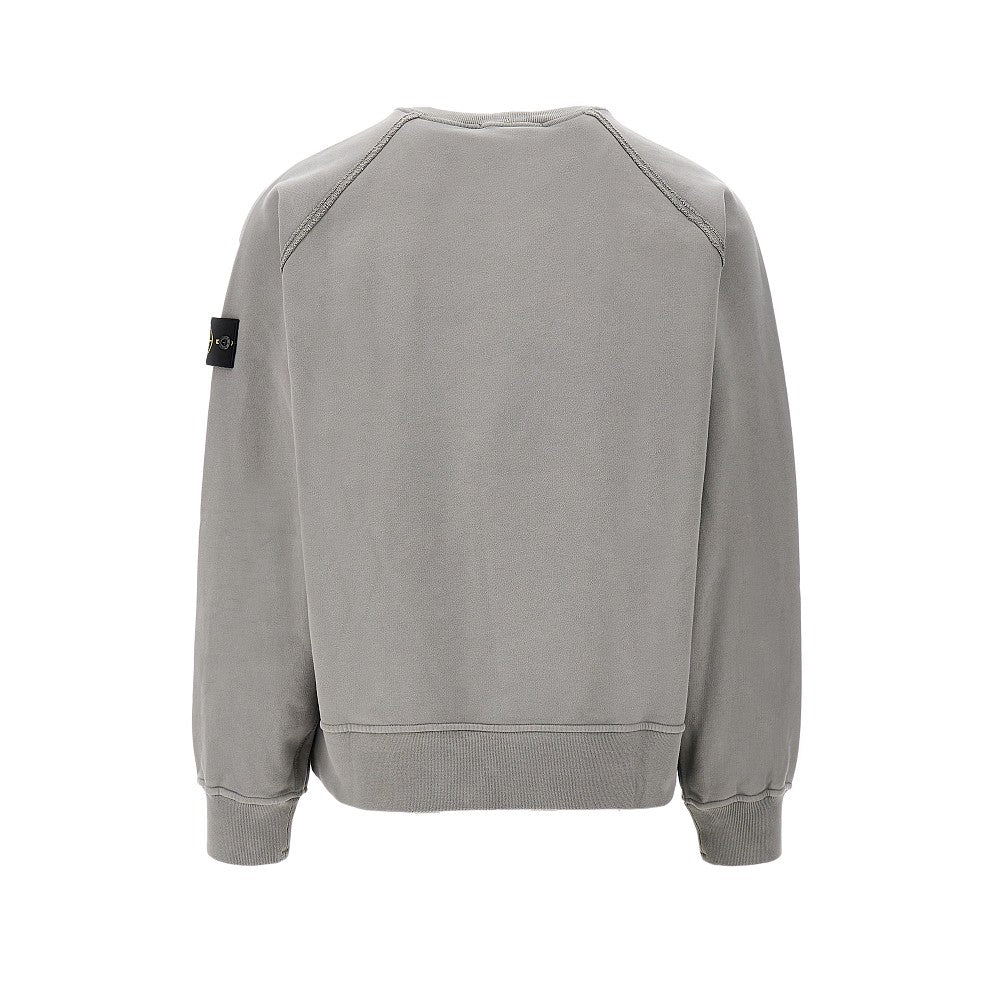 Crewneck sweatshirt with frayed trims