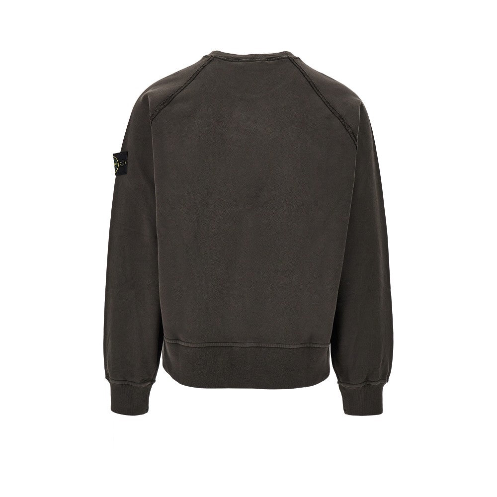 Crewneck sweatshirt with frayed trims
