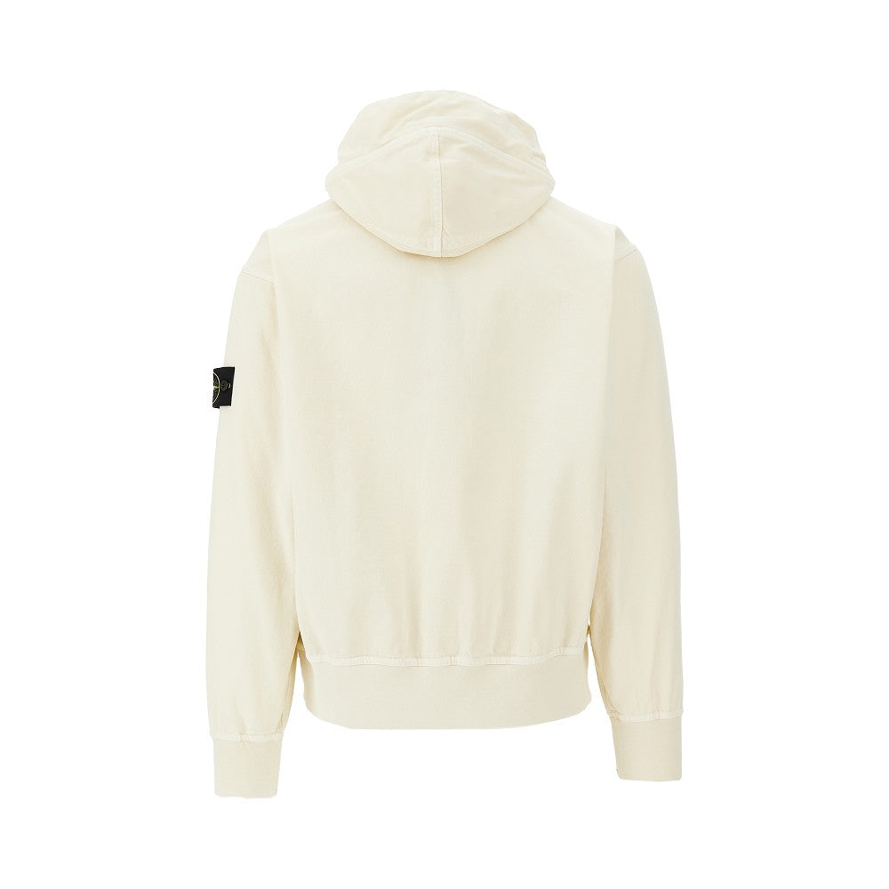 Organic cotton canvas full-zip hoodie