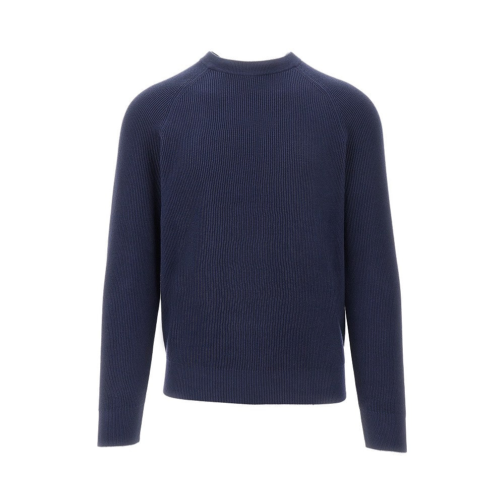 Ribbed cotton crewneck sweater