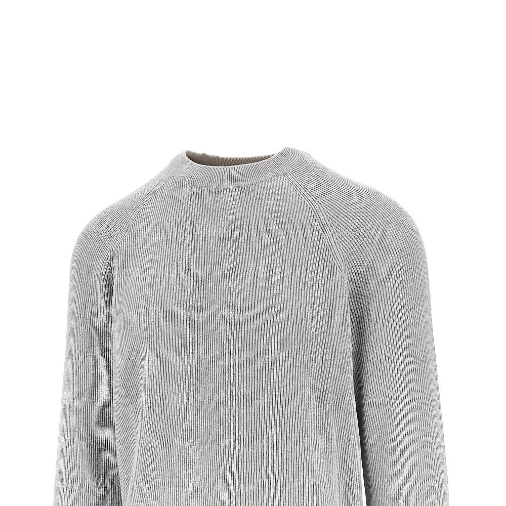 Ribbed cotton crewneck sweater