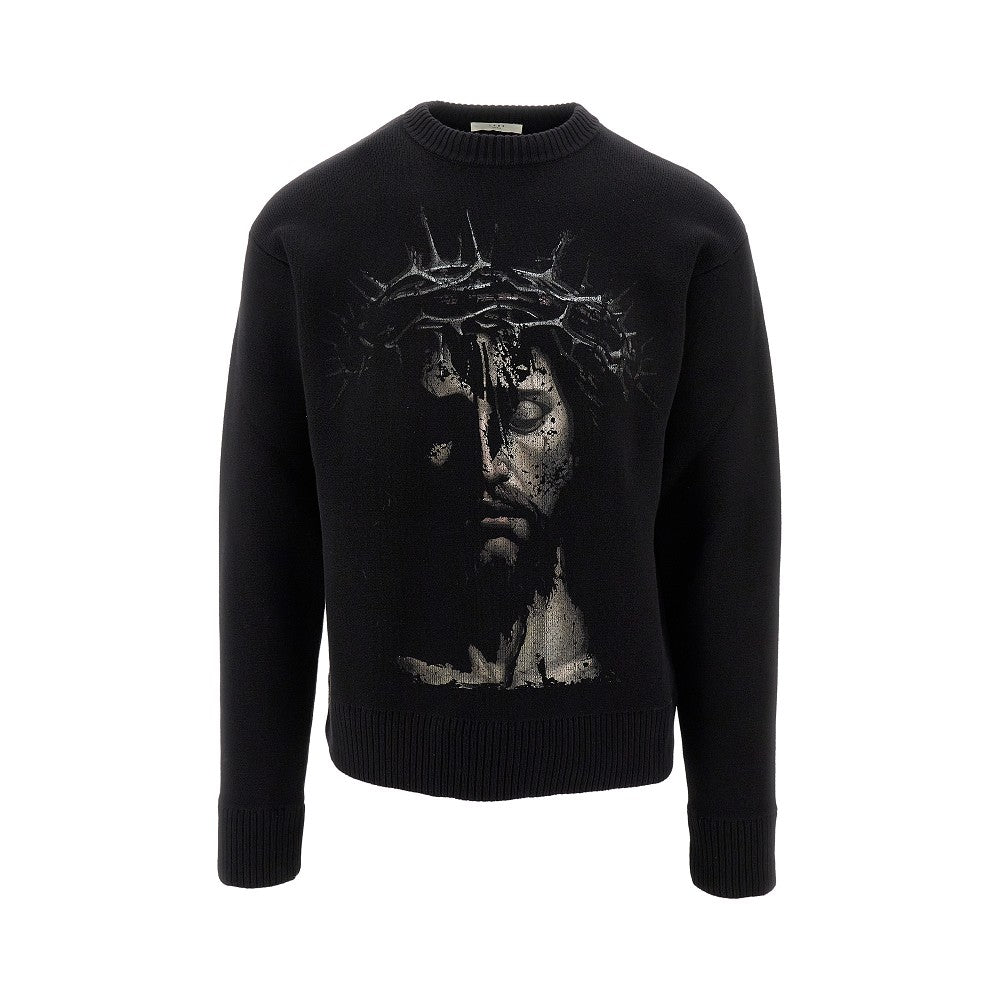 'Jesus' print crewneck sweater