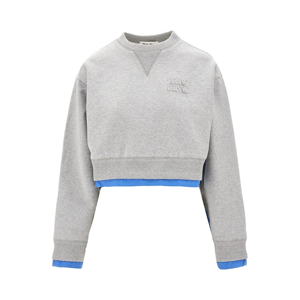 Trompe l'oeil cropped sweatshirt