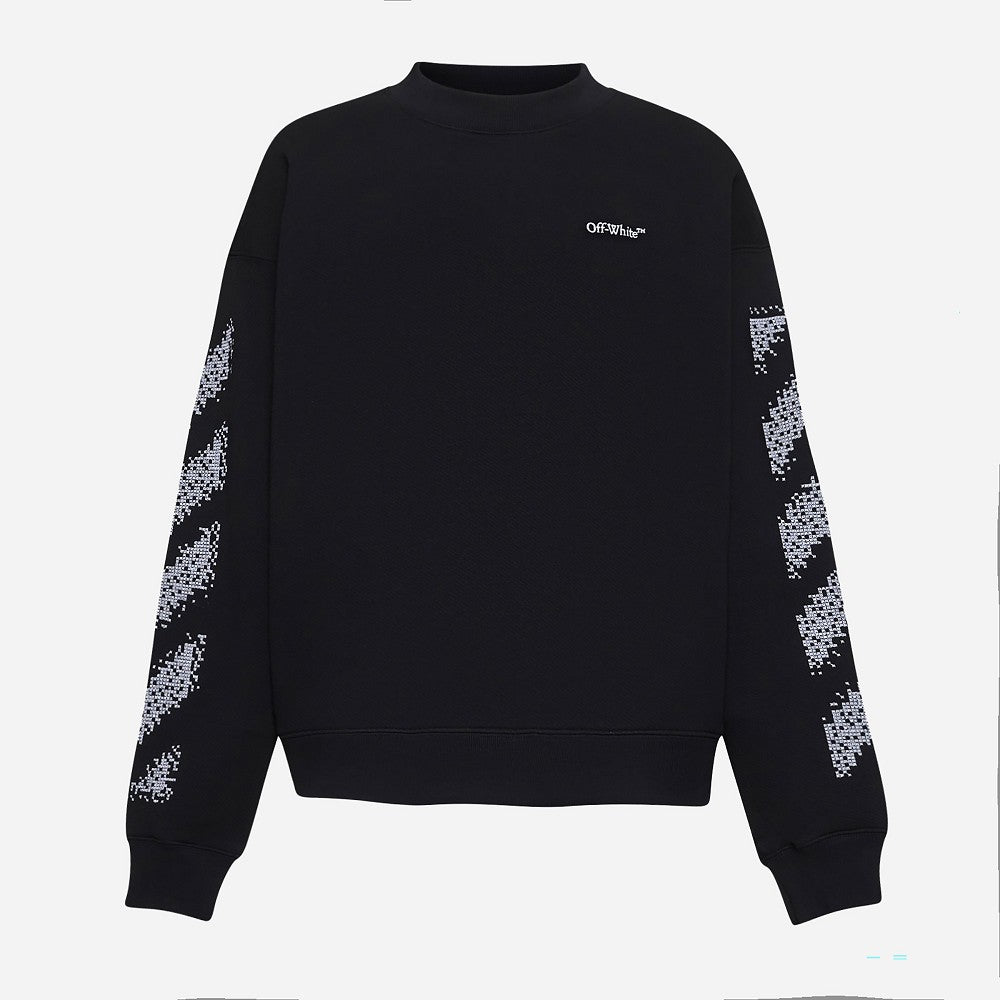 Pixel Diag embroidery crewneck sweatshirt