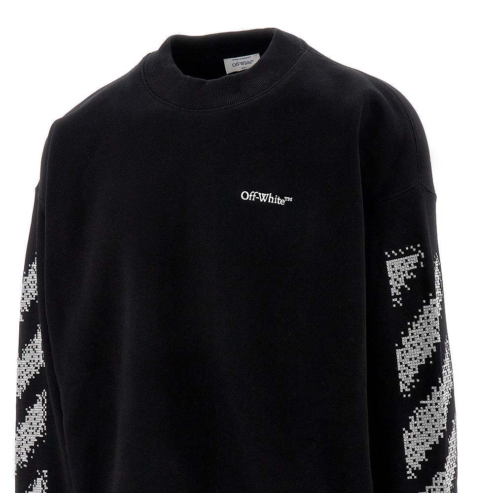 Pixel Diag embroidery crewneck sweatshirt